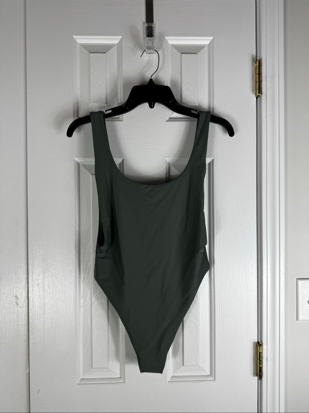 Aerie Womens Sage Green Low Back High Cut One Piece Swim Suit Size M